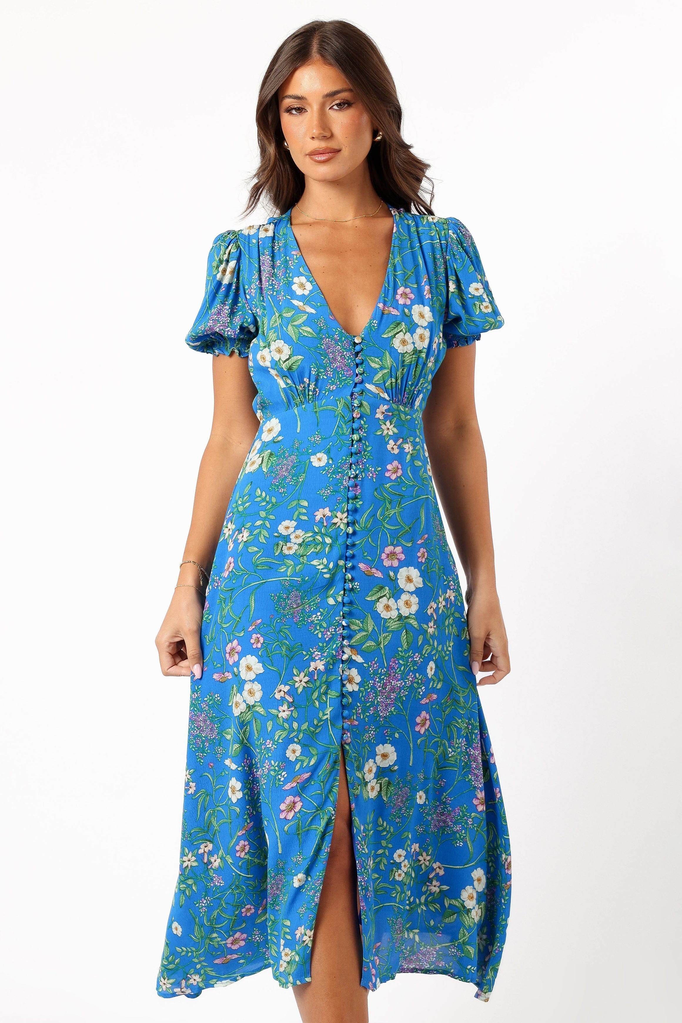 Petal and Pup USA DRESSES Brax Floral Dress - Blue Ivy
