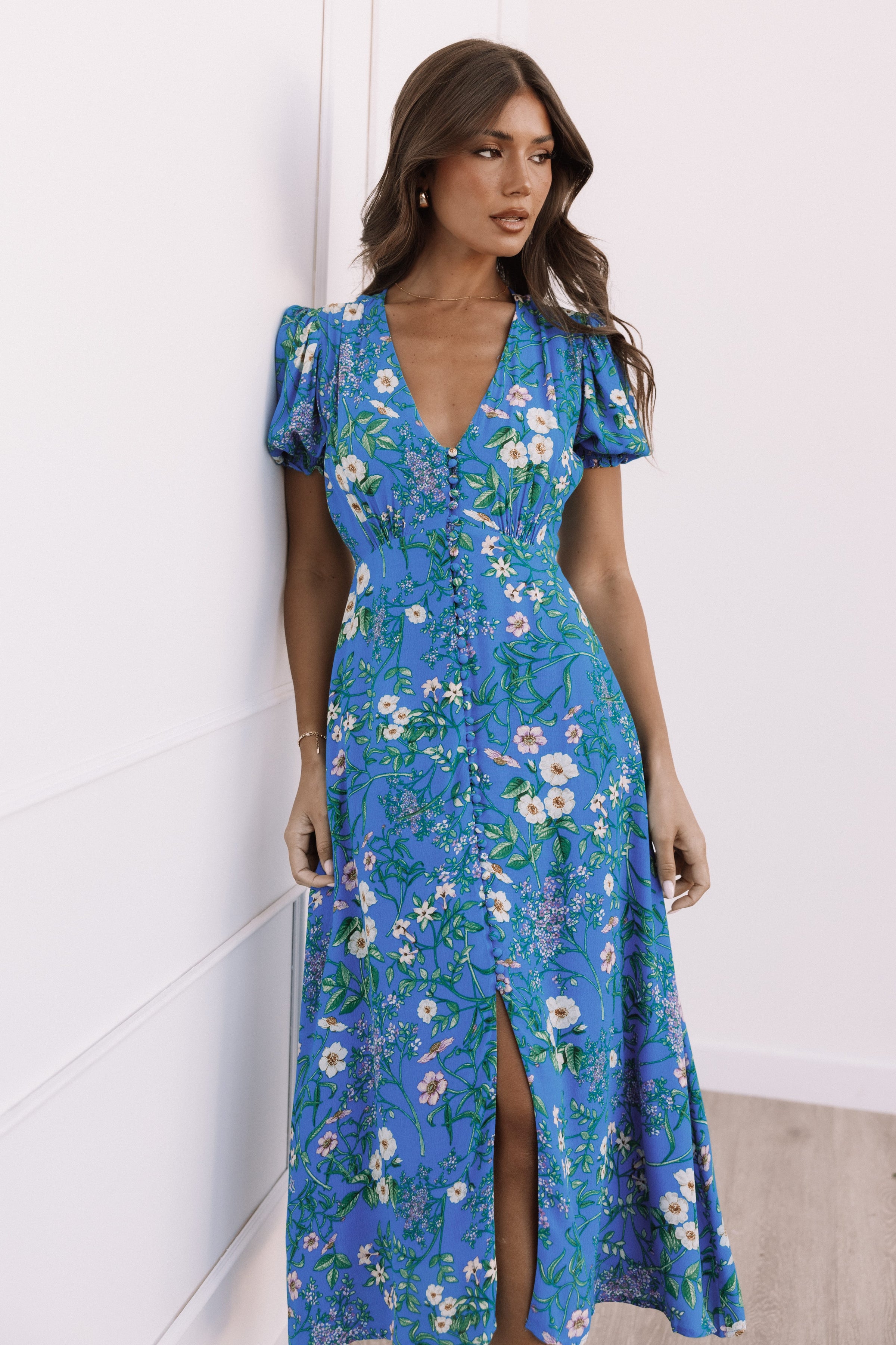 Petal and Pup USA DRESSES Brax Floral Dress - Blue Ivy