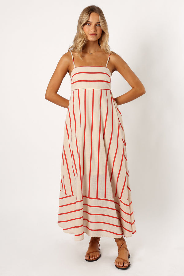 Petal and Pup USA DRESSES Brea Maxi Dress - Cream Stripe