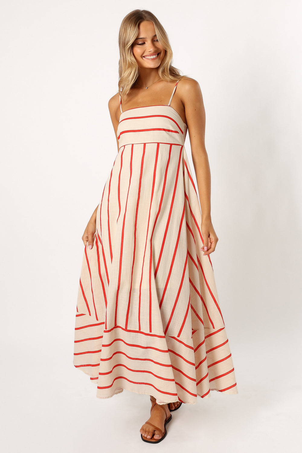 Petal and Pup USA DRESSES Brea Maxi Dress - Cream Stripe