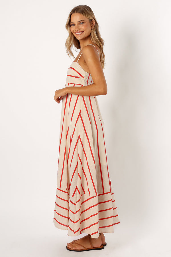 Petal and Pup USA DRESSES Brea Maxi Dress - Cream Stripe