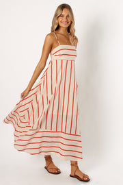 Petal and Pup USA DRESSES Brea Maxi Dress - Cream Stripe