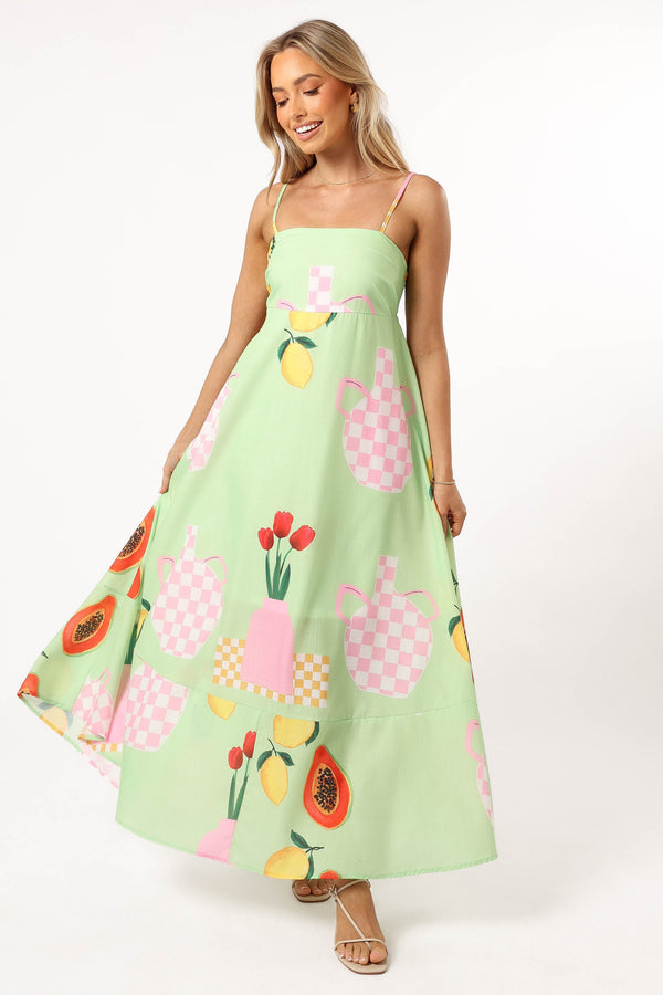 Petal and Pup USA DRESSES Brea Maxi Dress - Green Papaya