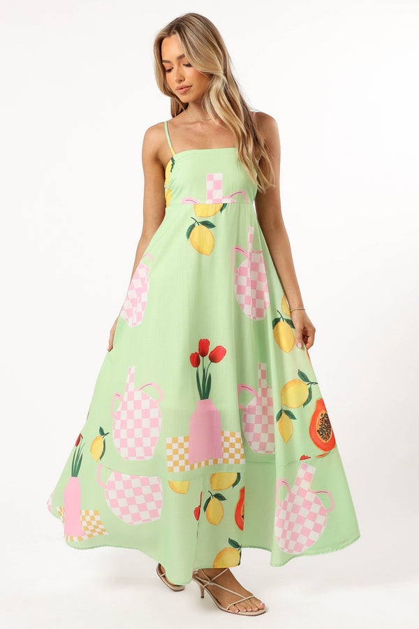 Petal and Pup USA DRESSES Brea Maxi Dress - Green Papaya