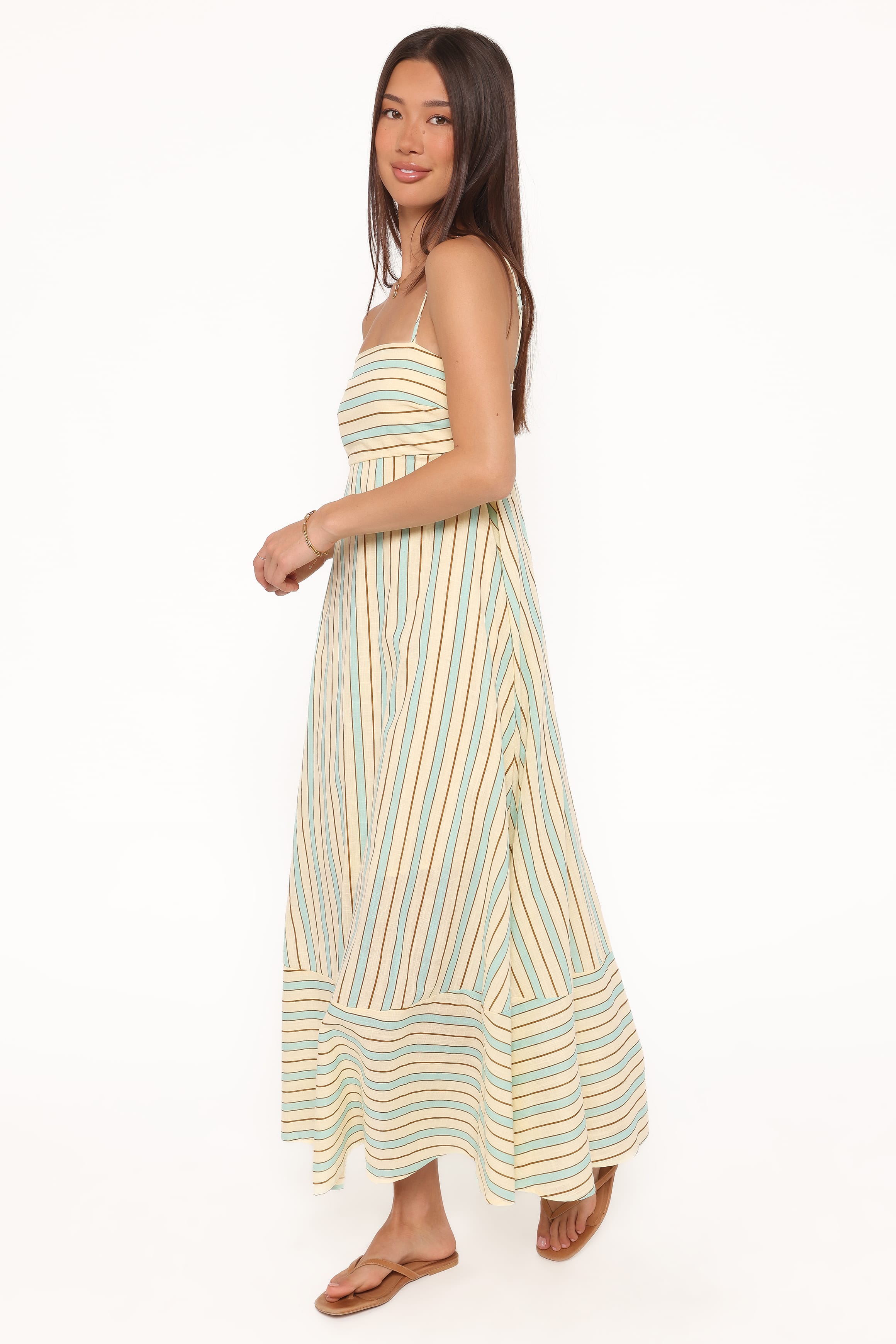 Petal and Pup USA DRESSES Brea Maxi Dress - Green Stripe