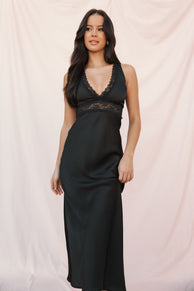 Petal and Pup USA DRESSES Brennan Maxi Slip Dress - Black