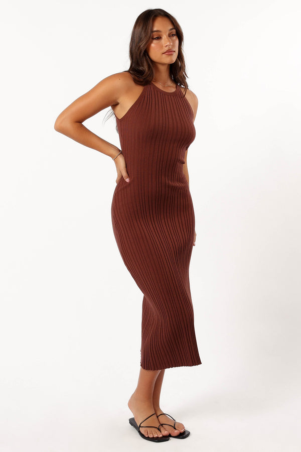 Petal and Pup USA DRESSES Brighton Maxi Dress - Chocolate Brown