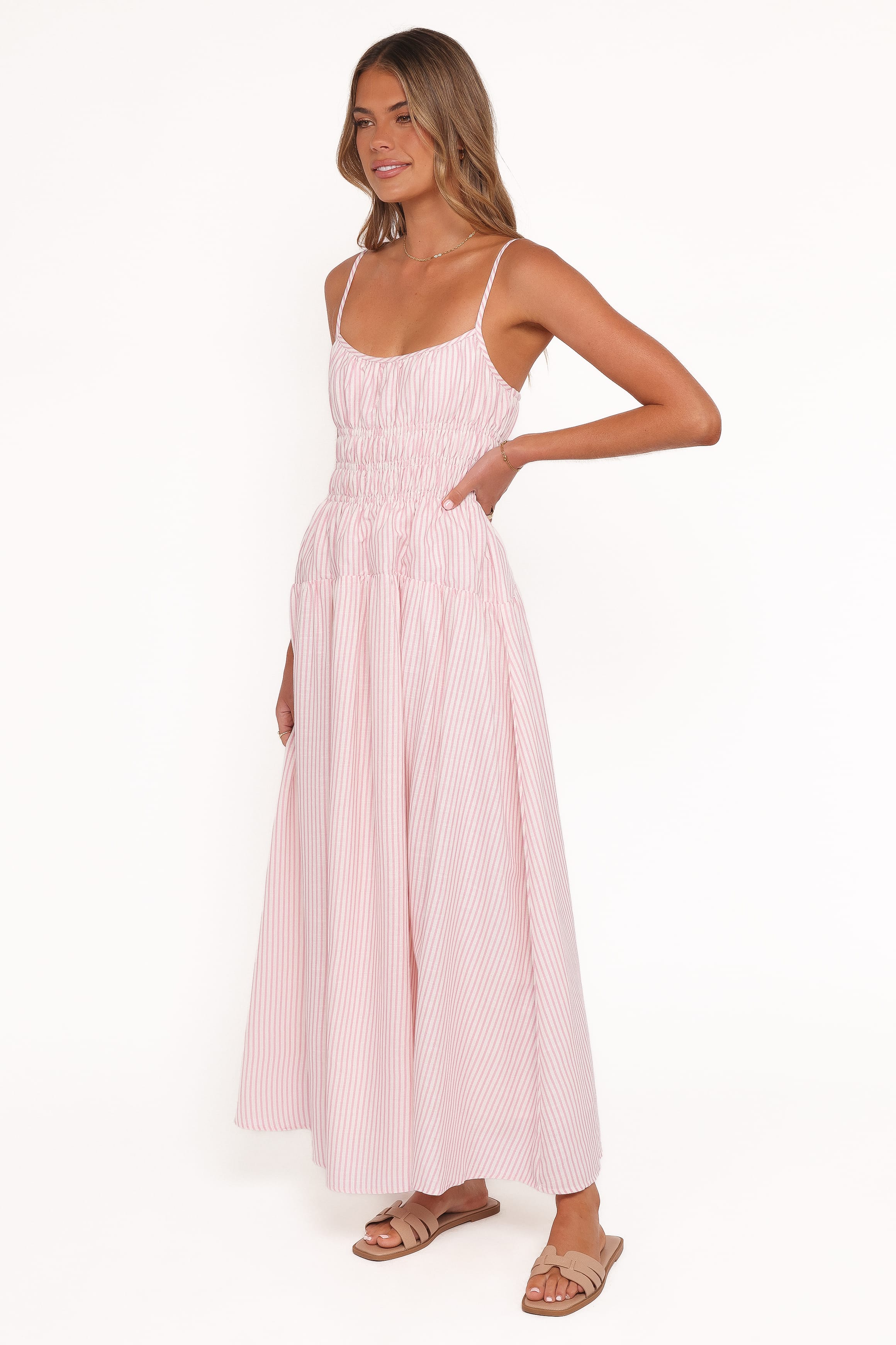 Petal and Pup USA DRESSES Brittany Maxi Dress - Pink Stripe