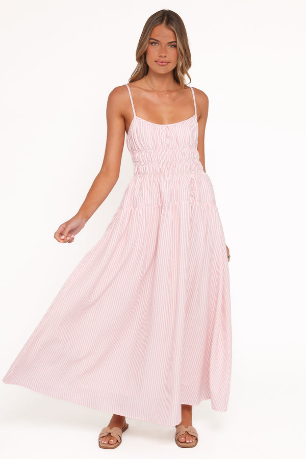 Petal and Pup USA DRESSES Brittany Maxi Dress - Pink Stripe