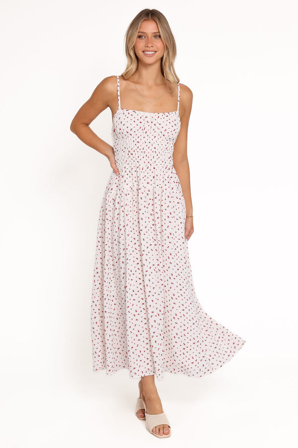 Petal and Pup USA DRESSES Brittany Maxi Dress - Red Floral