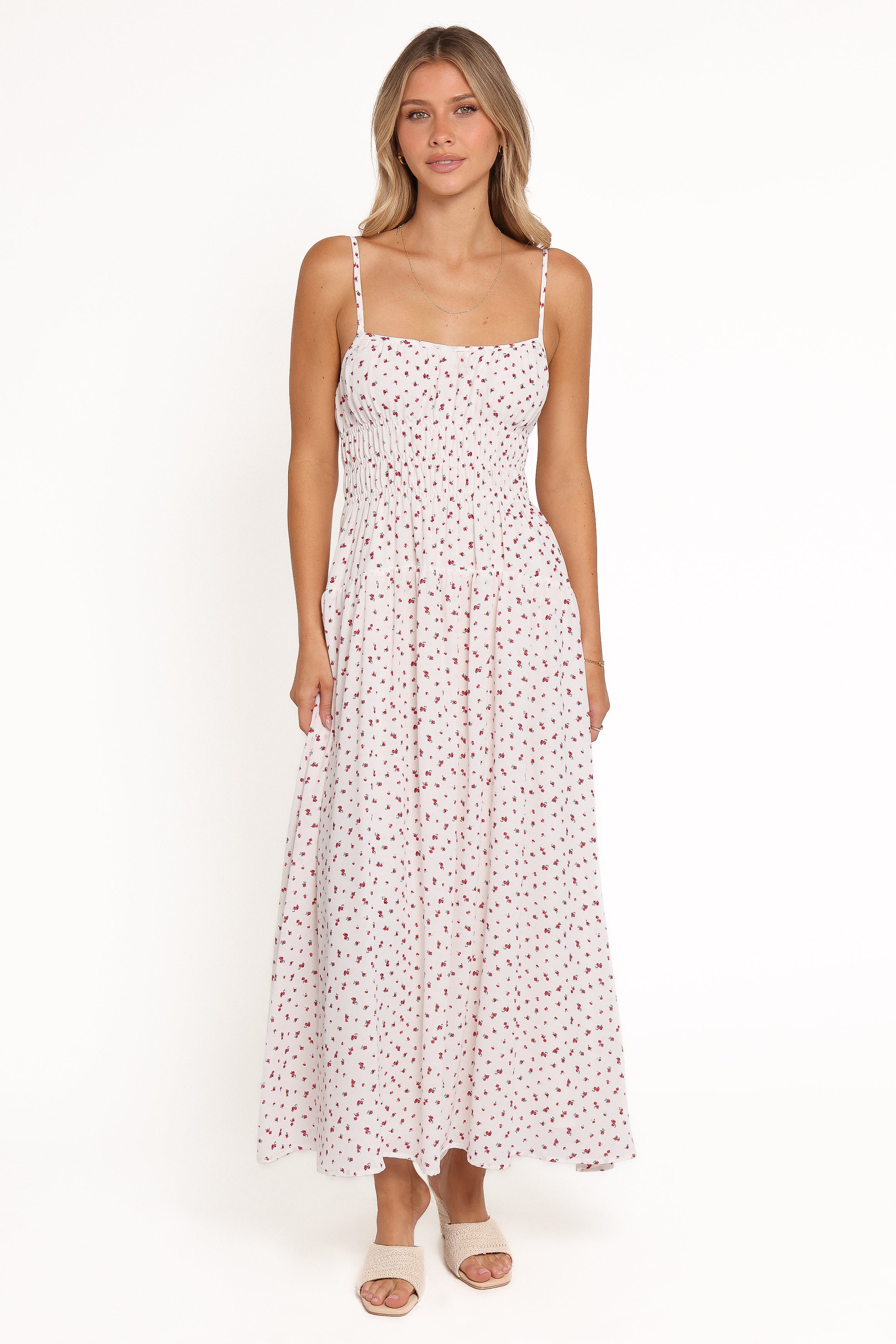 Petal and Pup USA DRESSES Brittany Maxi Dress - Red Floral