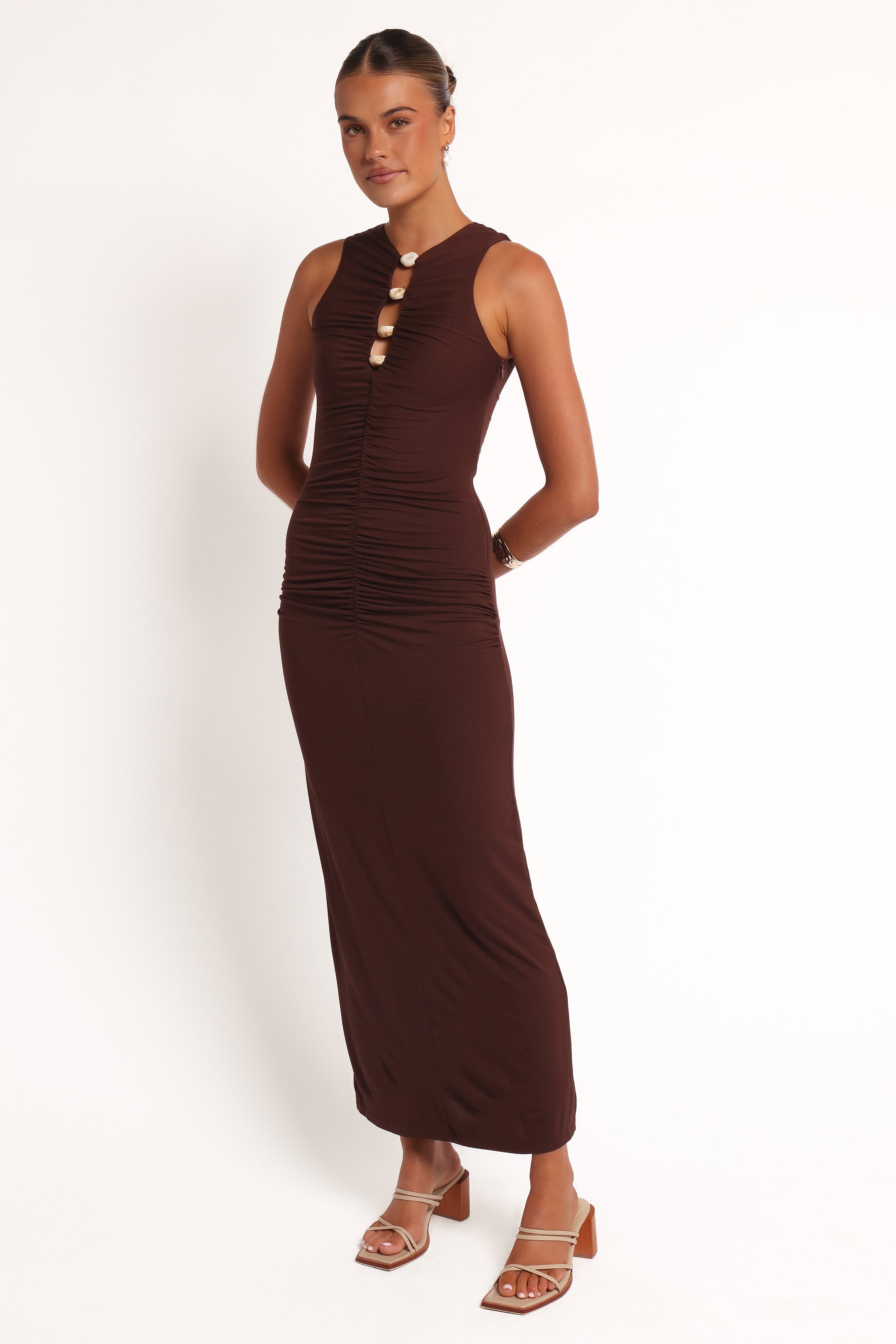 Petal and Pup USA DRESSES Brody Midi Dress - Chocolate