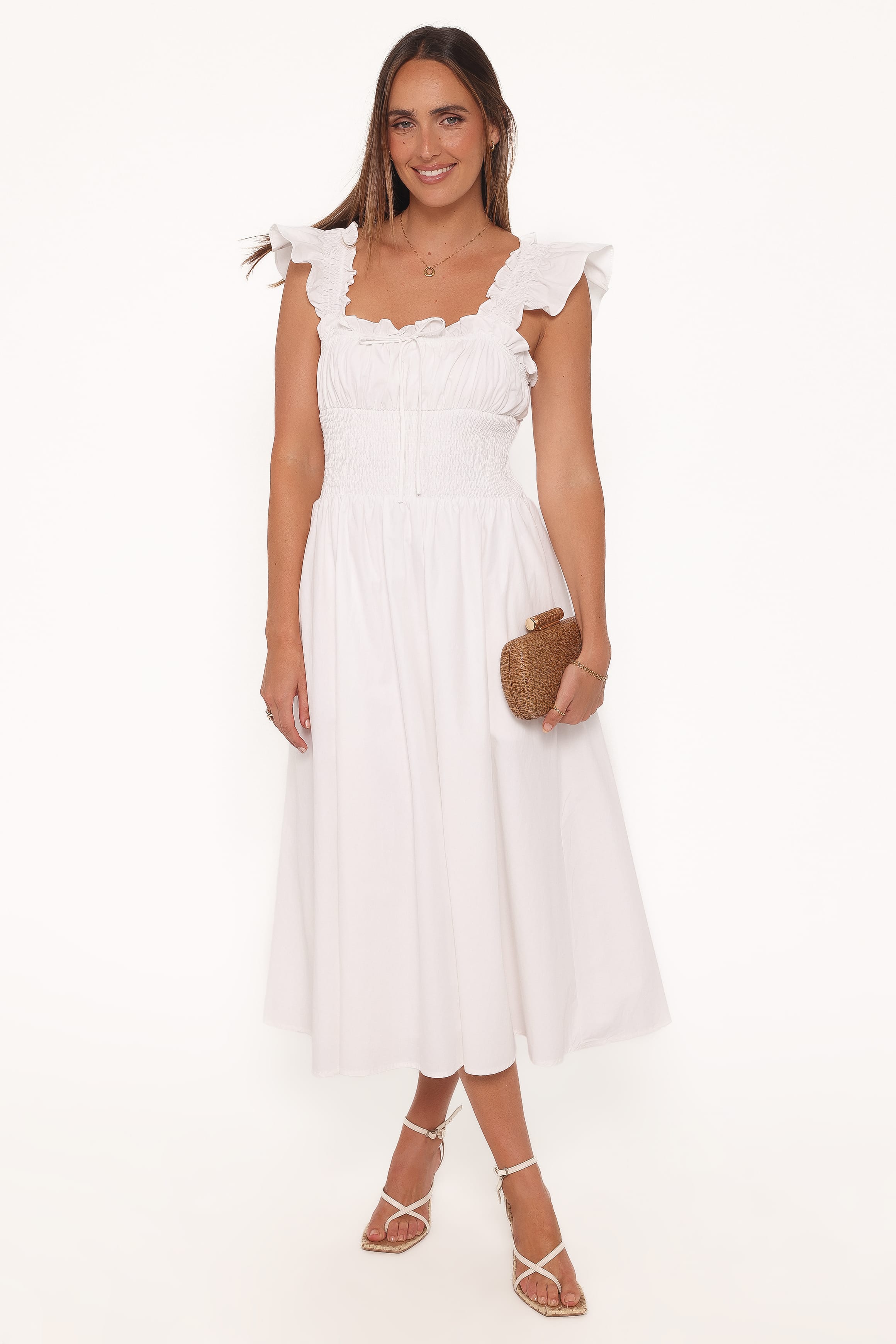 Petal and Pup USA DRESSES Bronte Midi Dress - White