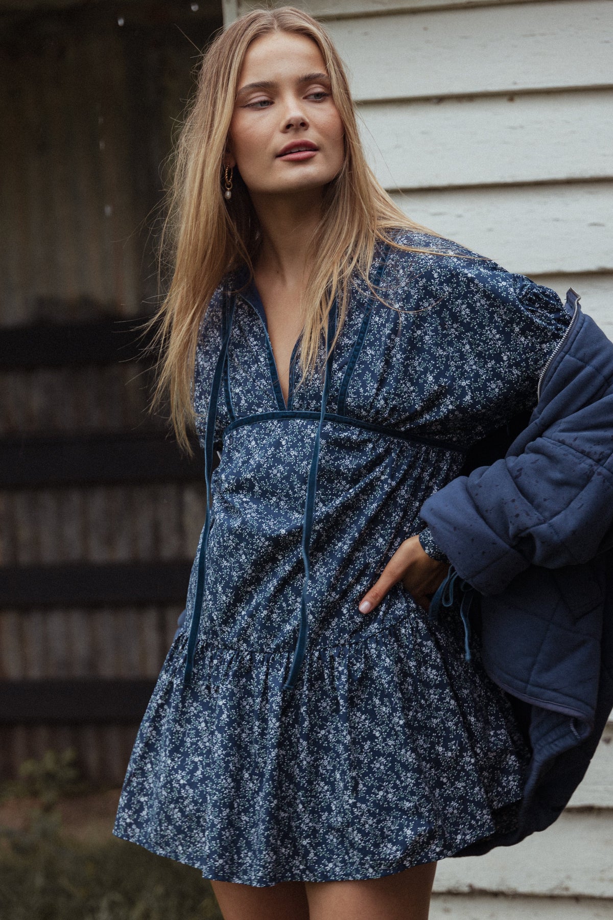 Petal and Pup Brooklyn Mini Dress - Blue Floral Petal and Pup Brooklyn Mini Dress - Blue Floral