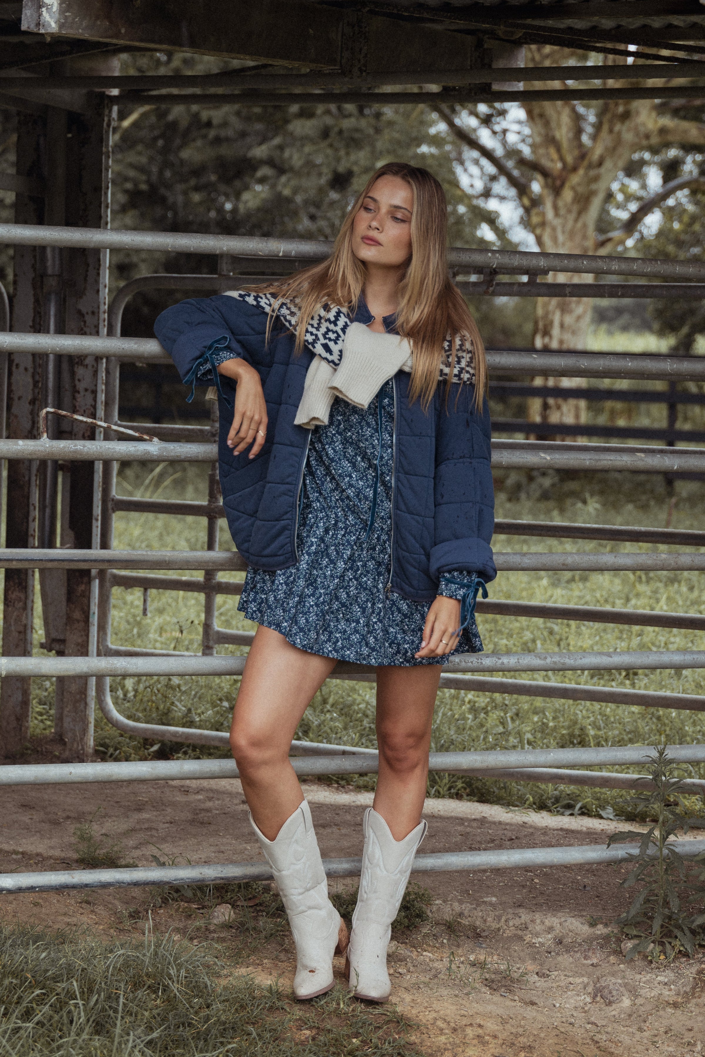 Petal and Pup USA DRESSES Brooklyn Mini Dress - Blue Floral