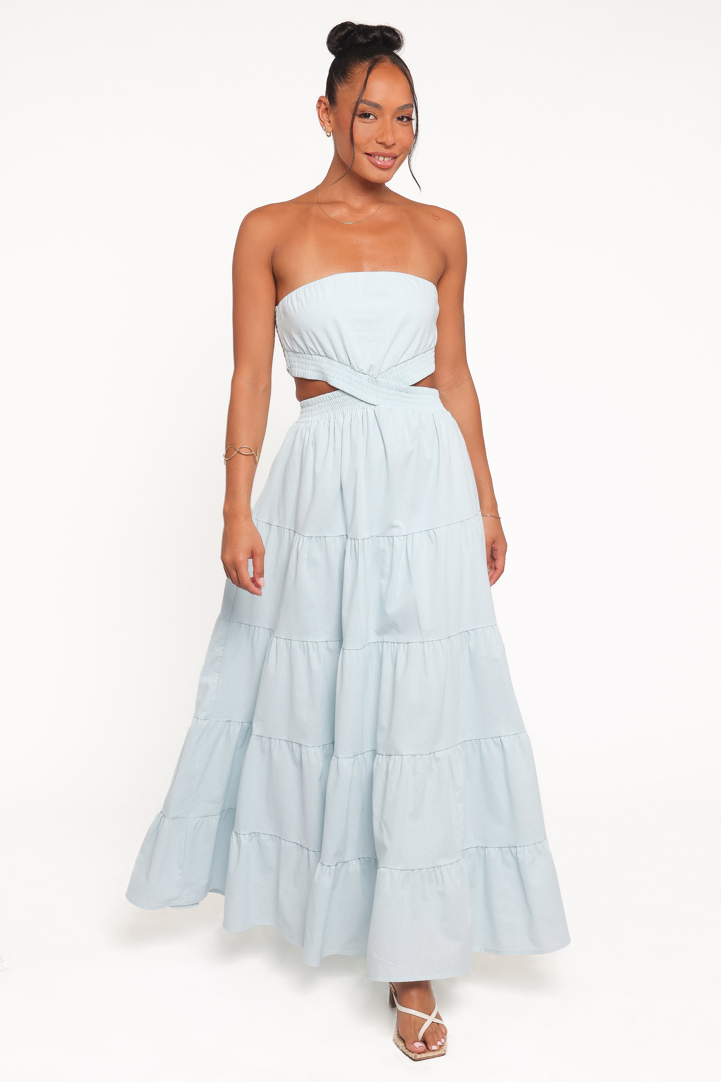 Petal and Pup USA DRESSES Cadence Strapless Maxi Dress - Blue