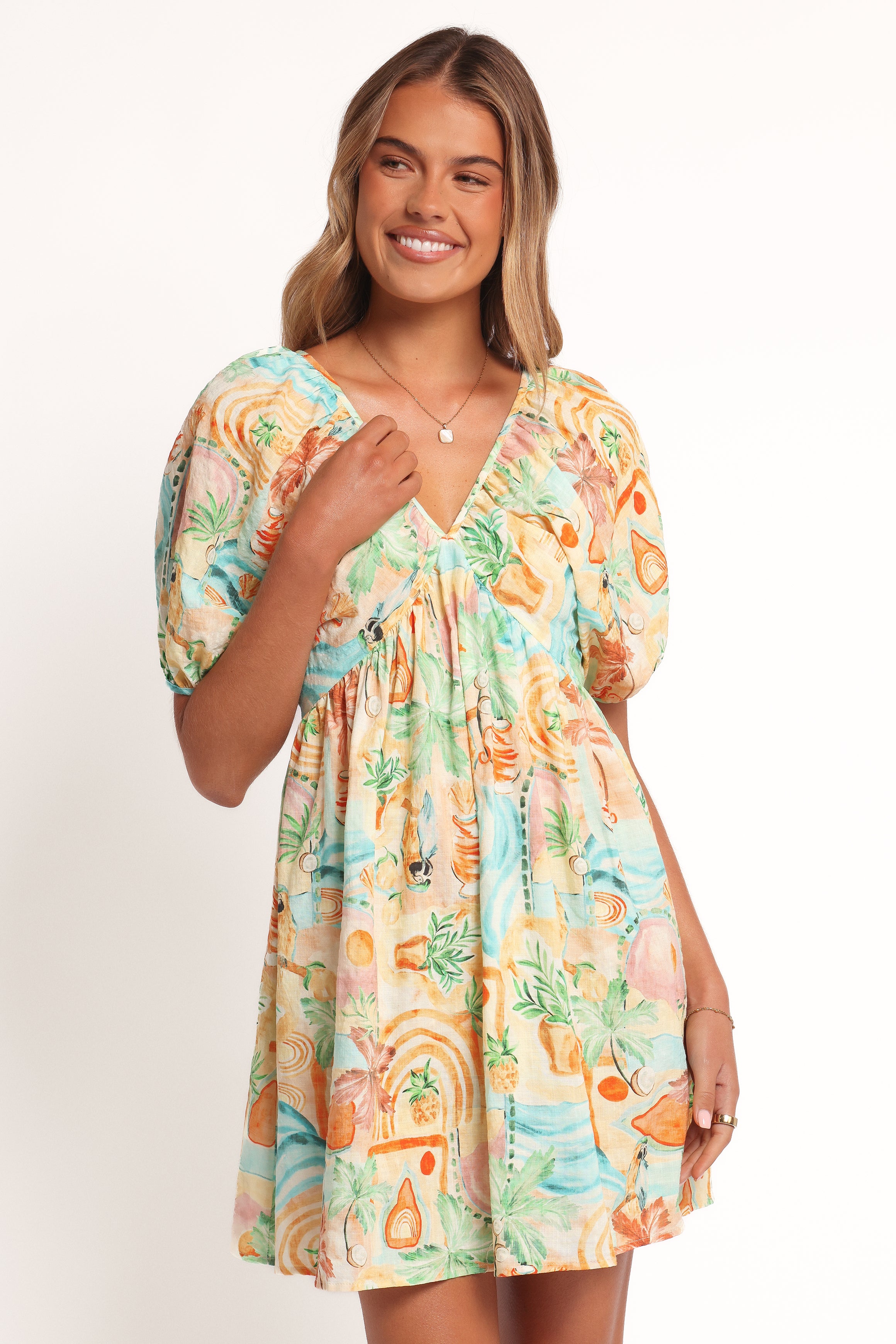 Petal and Pup USA DRESSES Cadhla Mini Dress - Golden Palm