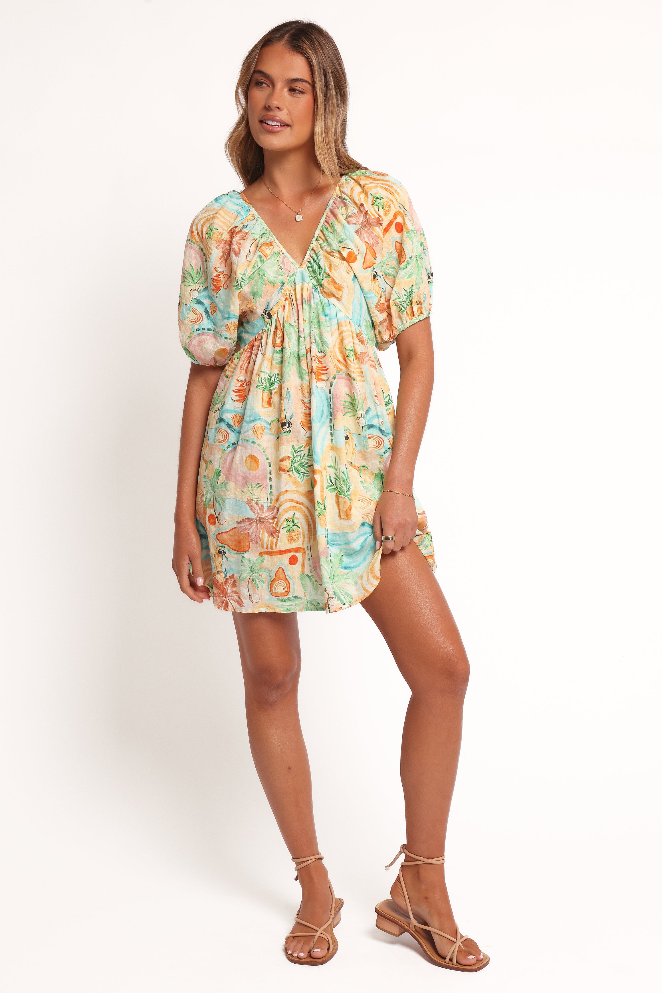 Petal and Pup USA DRESSES Cadhla Mini Dress - Golden Palm