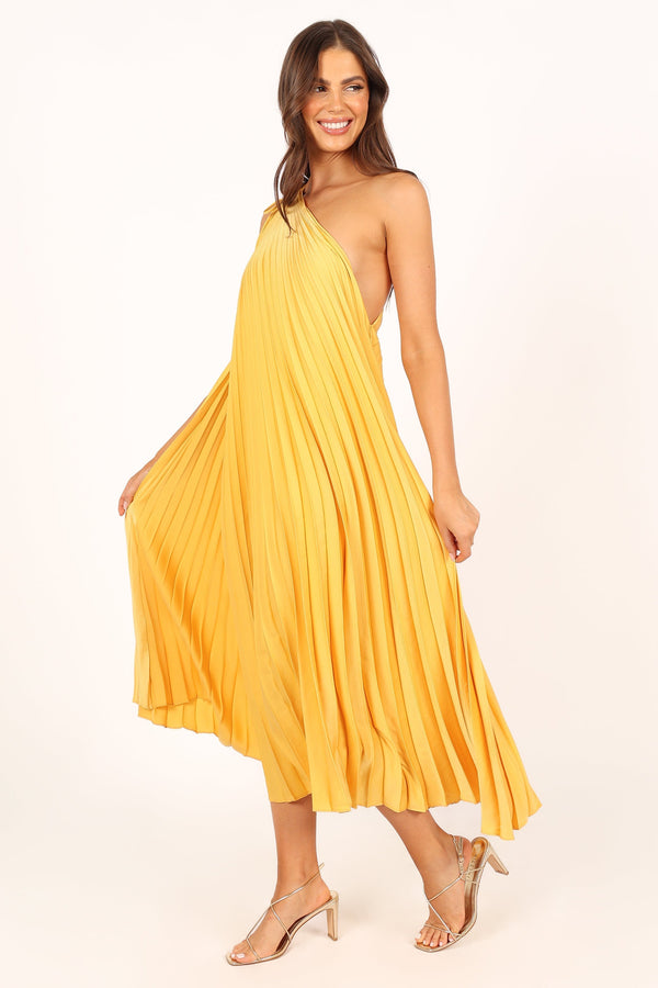 Petal and Pup USA DRESSES Cali One Shoulder Maxi Dress - Saffron