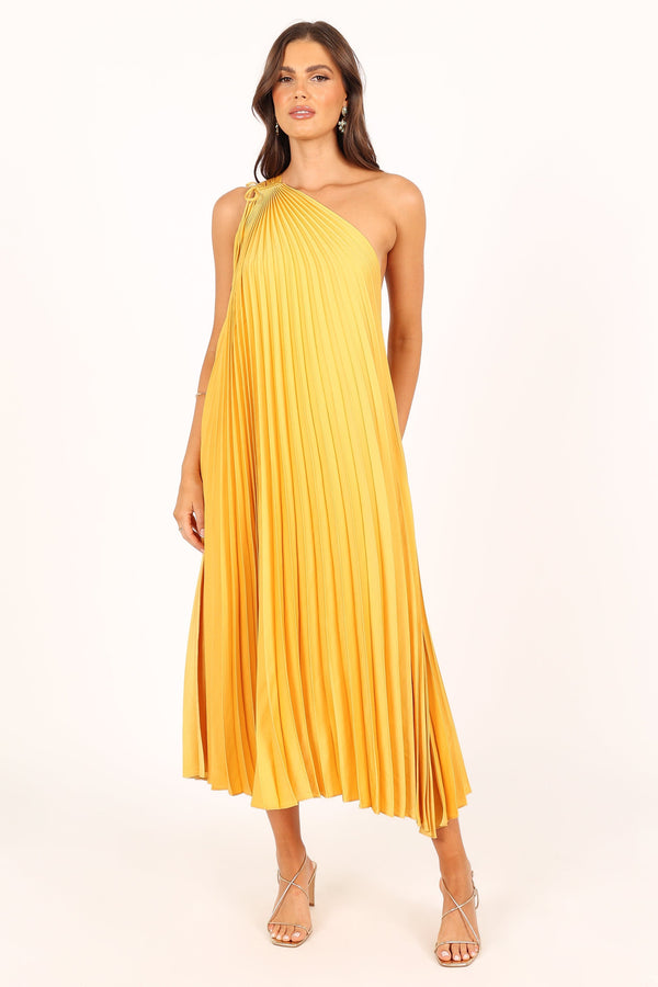 Petal and Pup USA DRESSES Cali One Shoulder Maxi Dress - Saffron