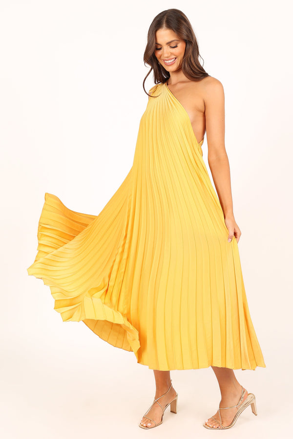 Petal and Pup USA DRESSES Cali One Shoulder Maxi Dress - Saffron