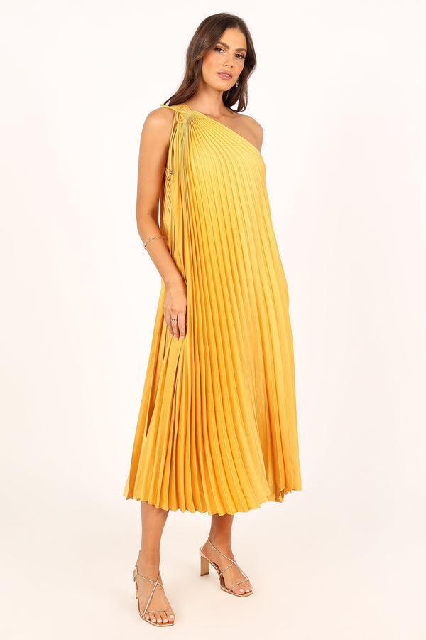 Petal and Pup USA DRESSES Cali One Shoulder Maxi Dress - Saffron