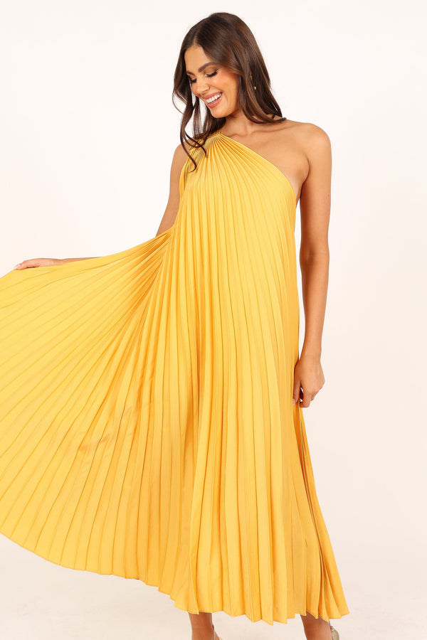 Petal and Pup USA DRESSES Cali One Shoulder Maxi Dress - Saffron