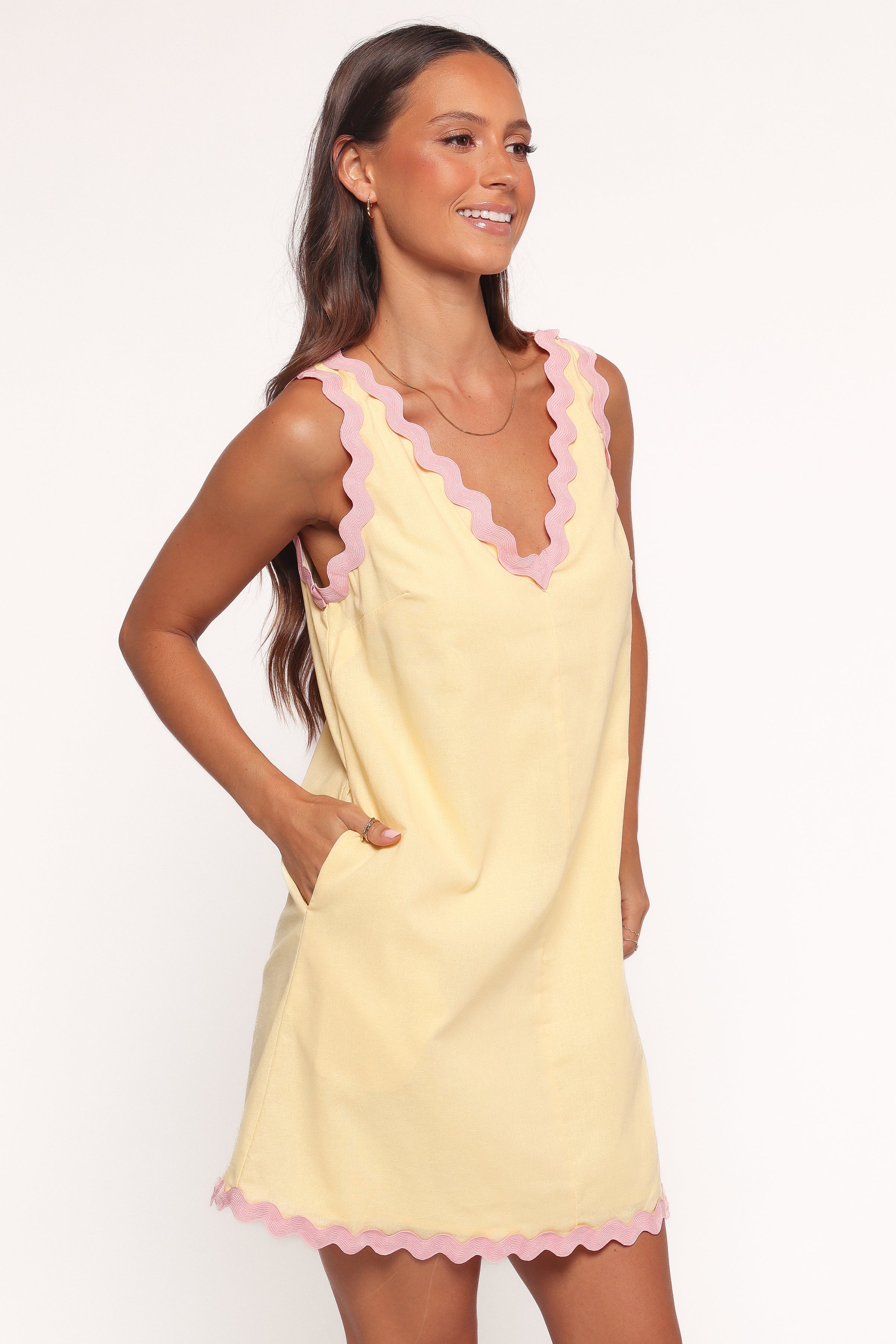 Petal and Pup USA DRESSES Calliope Mini Dress - Yellow Pink