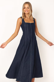 Petal and Pup USA DRESSES Callum Midi Dress - Dark Denim