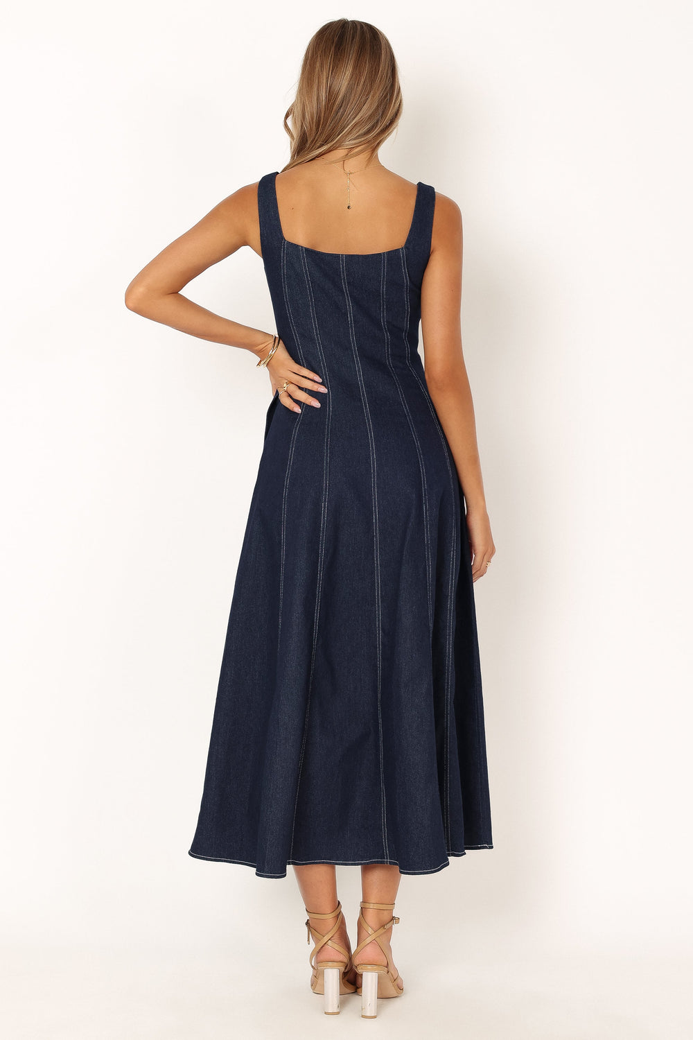 Petal and Pup USA DRESSES Callum Midi Dress - Dark Denim