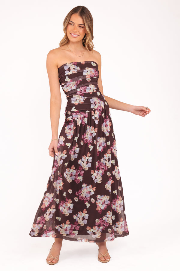 Petal and Pup USA DRESSES Calypso Maxi Dress - Purple Floral
