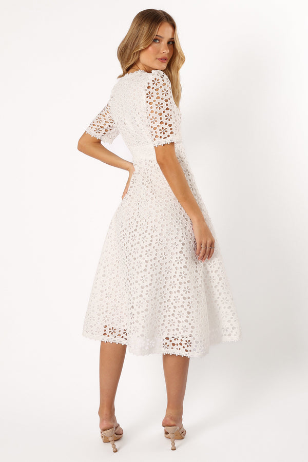 Petal and Pup USA DRESSES Camellia Midi Dress - White