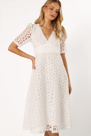 Petal and Pup USA DRESSES Camellia Midi Dress - White