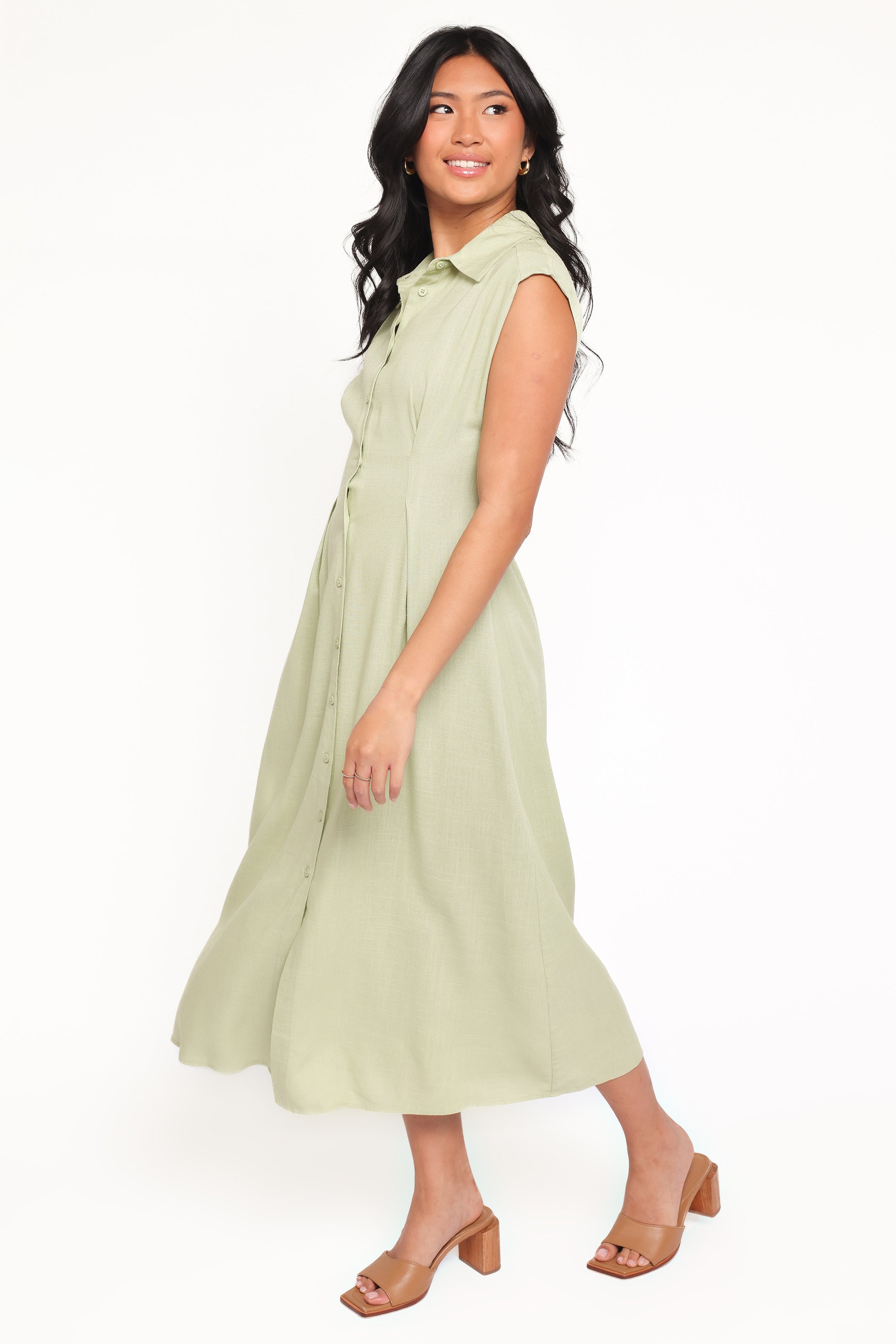 Petal and Pup USA DRESSES Cami Midi Dress - Green