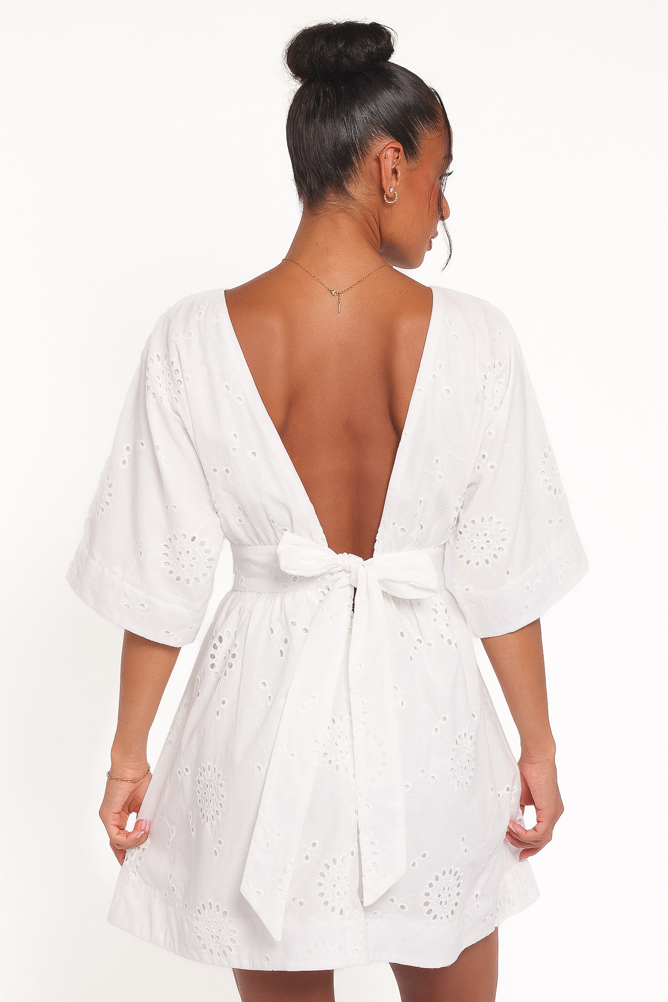 Petal and Pup USA DRESSES Camila Open Back Mini Dress - White