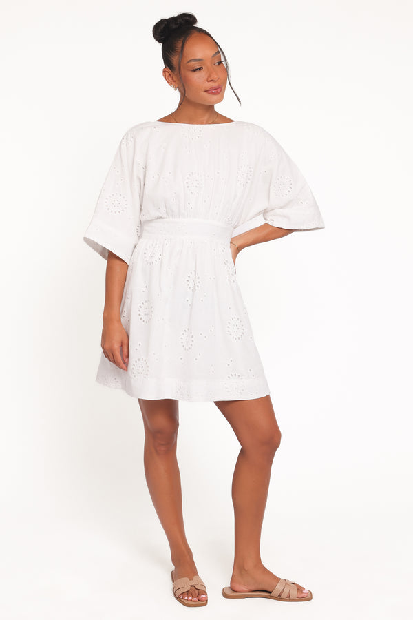 Petal and Pup USA DRESSES Camila Open Back Mini Dress - White