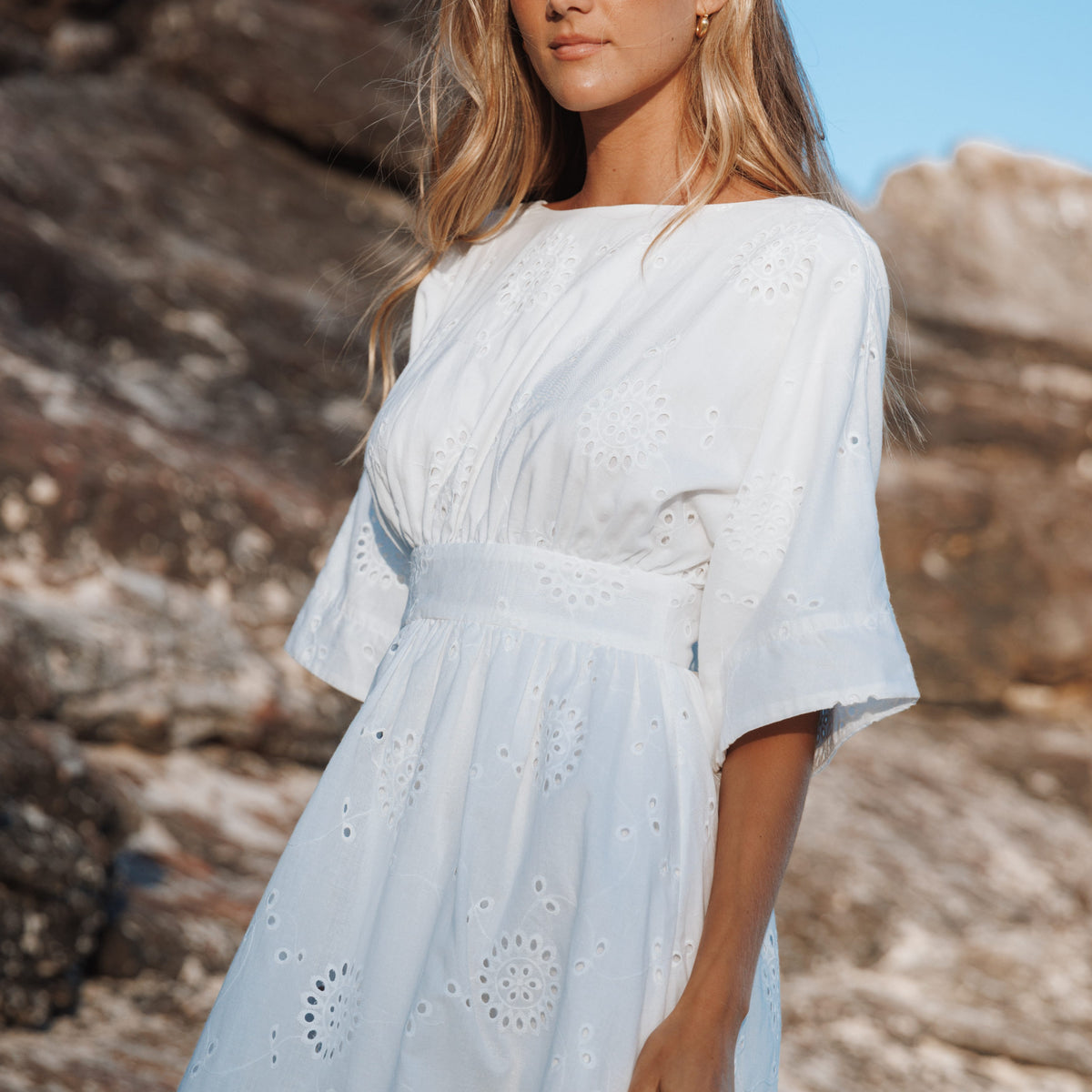 white christmas dresses Elai Open Back Maxi Dress