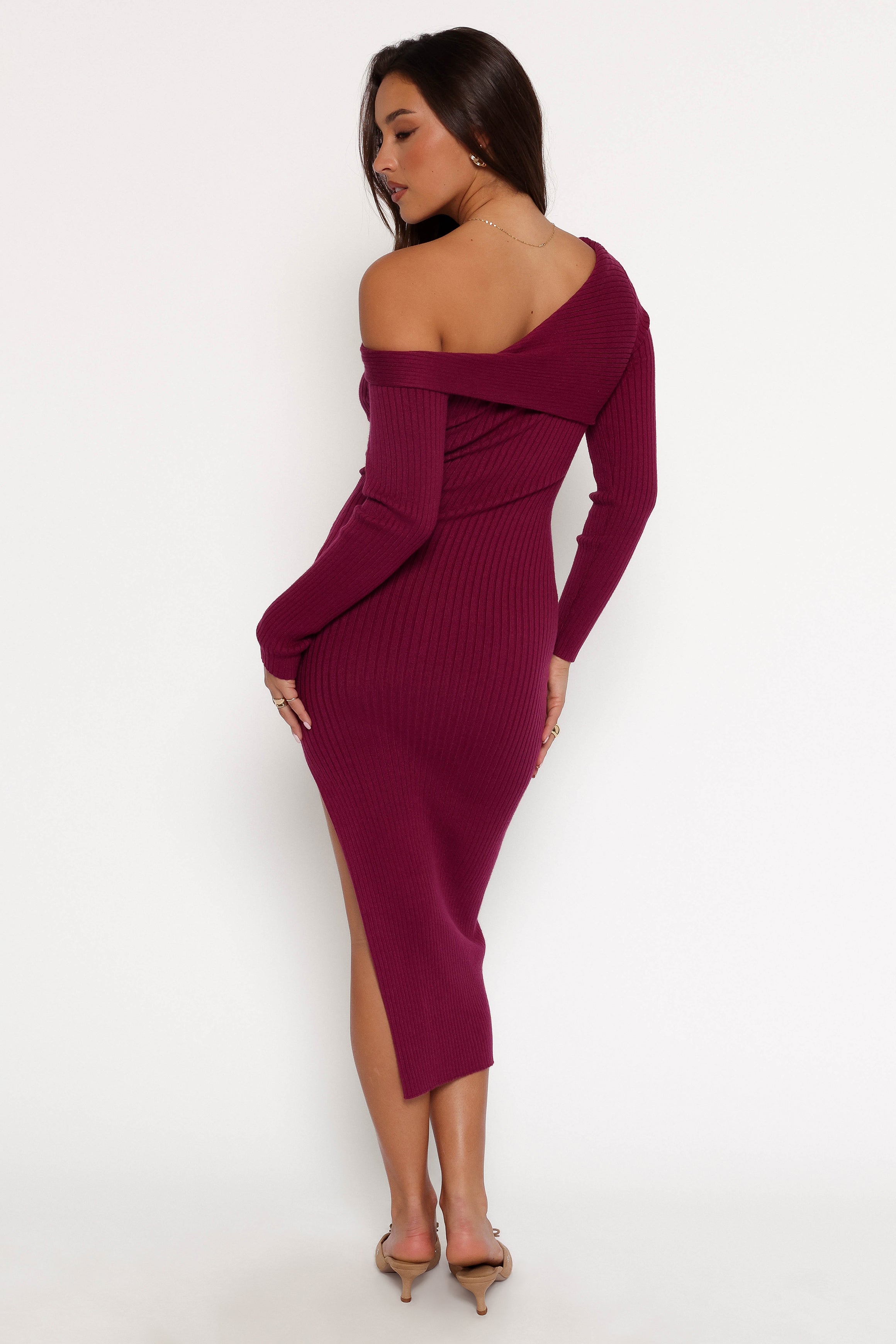 Petal and Pup USA DRESSES Cammie Long Sleeve Midi Dress - Fuchsia (Hold for Amazon)