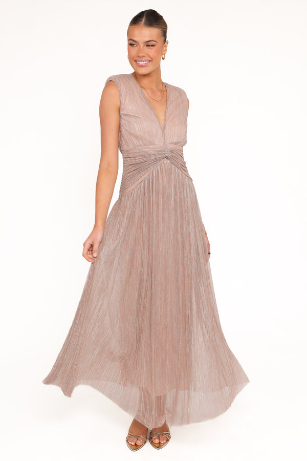 Petal and Pup USA DRESSES Cara Maxi Dress - Rose Gold