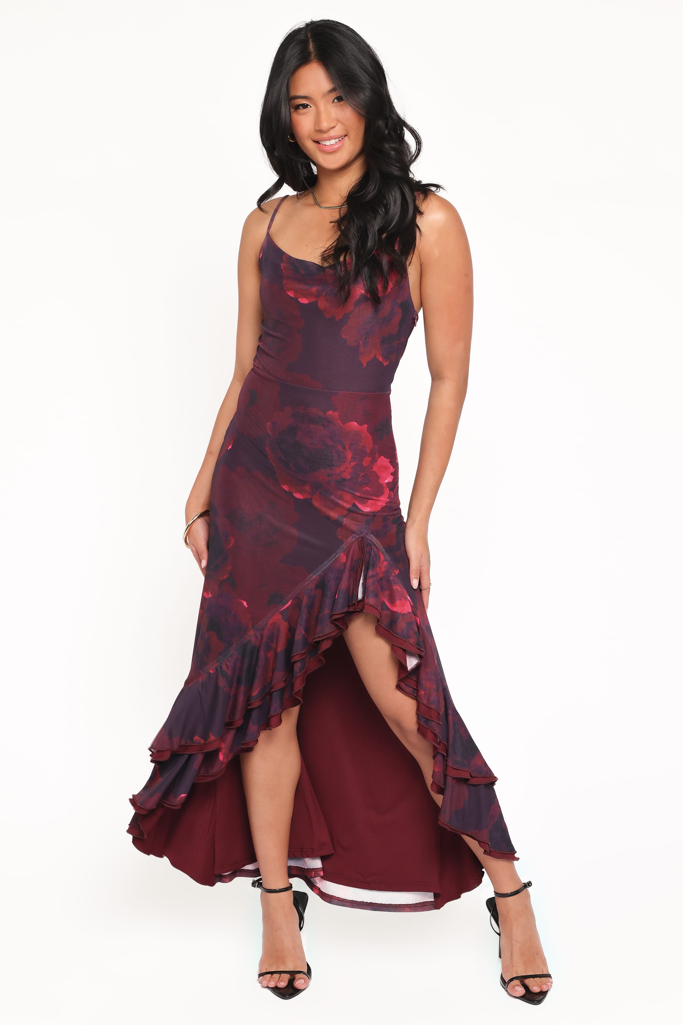 Petal and Pup USA DRESSES Carella Maxi Dress - Red Floral