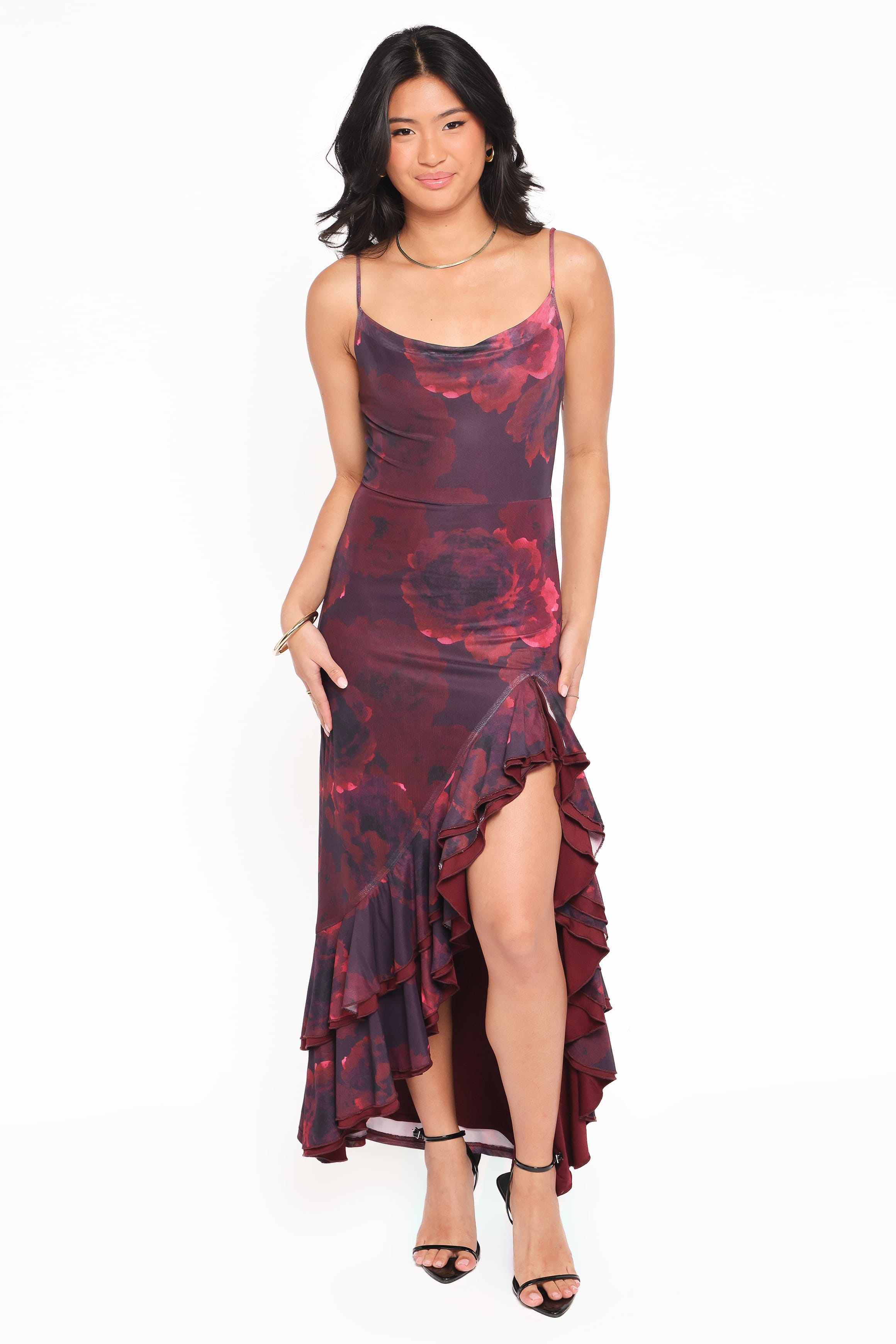 Petal and Pup USA DRESSES Carella Maxi Dress - Red Floral