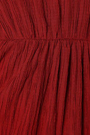 Petal and Pup USA DRESSES Carina Pleated Midi Dress - Dark Red