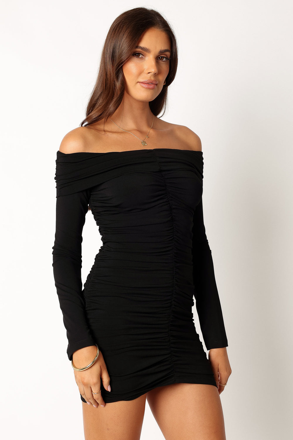 Carissa Long Sleeve Mini Dress - Black - Petal & Pup USA