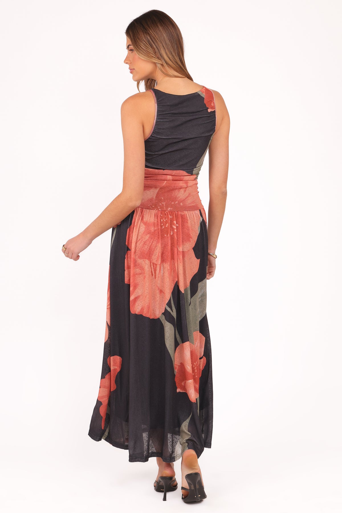 black orange floral dress Petal and Pup Women's Carlin Midi Dress