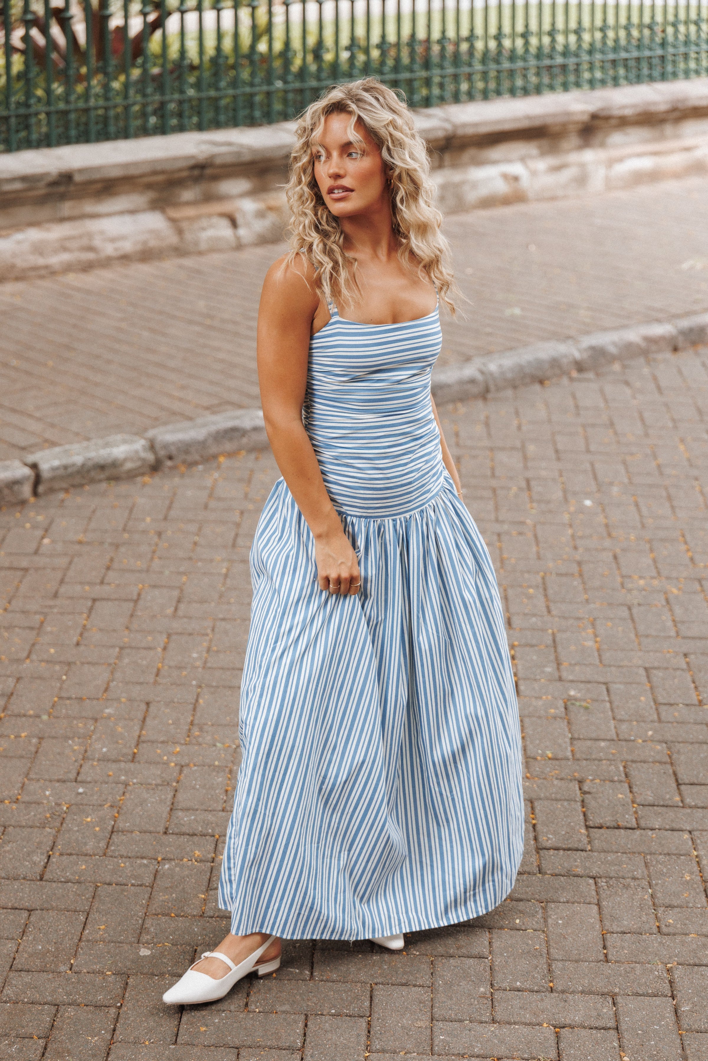 Petal and Pup USA DRESSES Carlisle Maxi Dress - Blue Stripe