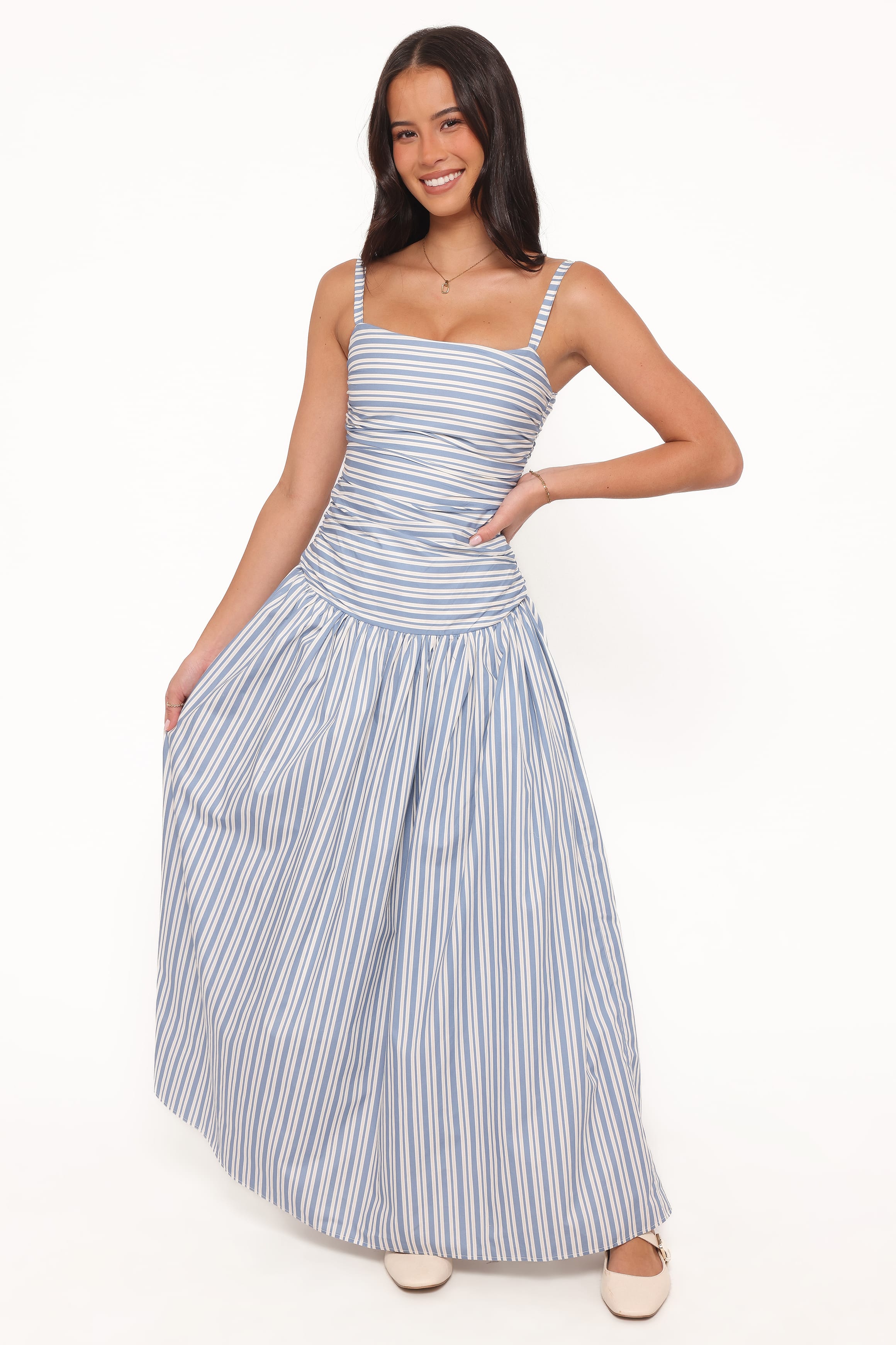 Petal and Pup USA DRESSES Carlisle Maxi Dress - Blue Stripe
