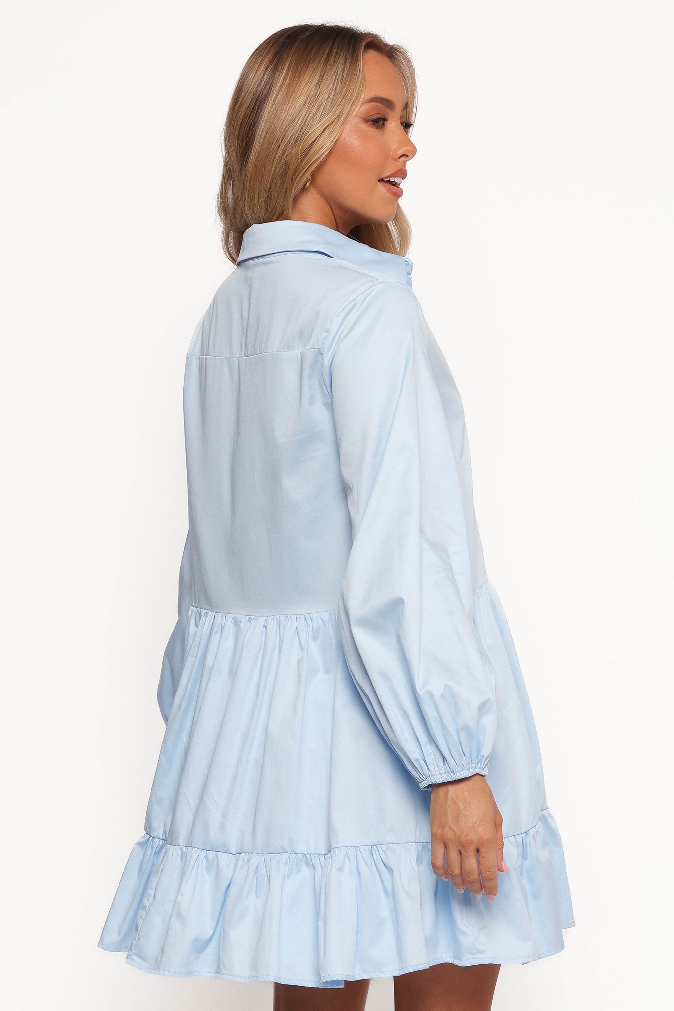 Petal and Pup USA DRESSES Carlotta Long Sleeve Mini Dress - Blue