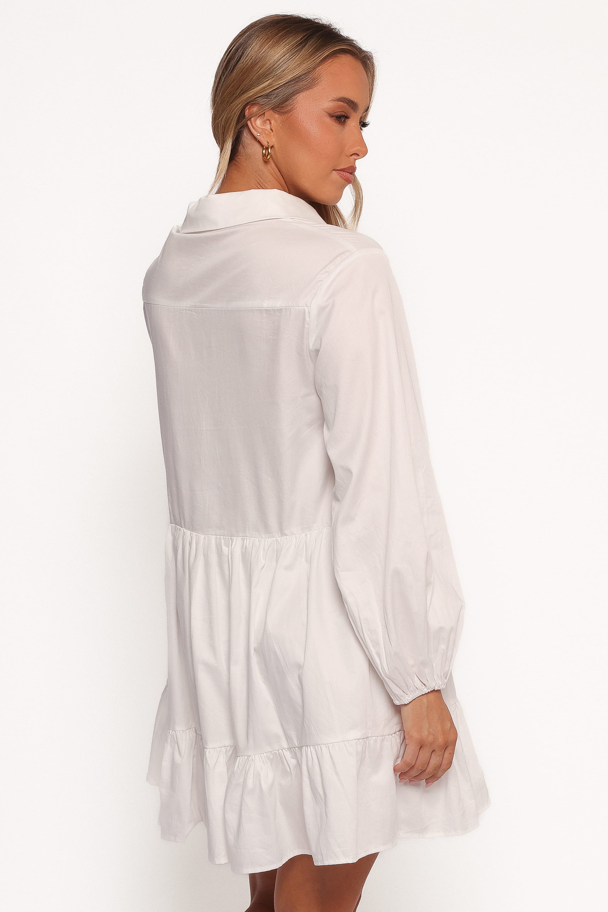 Petal and Pup USA DRESSES Carlotta Long Sleeve Mini Dress - White (Hold for Amazon)