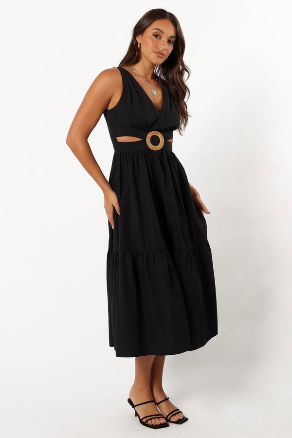 Petal and Pup USA DRESSES Carmella Midi Dress - Black