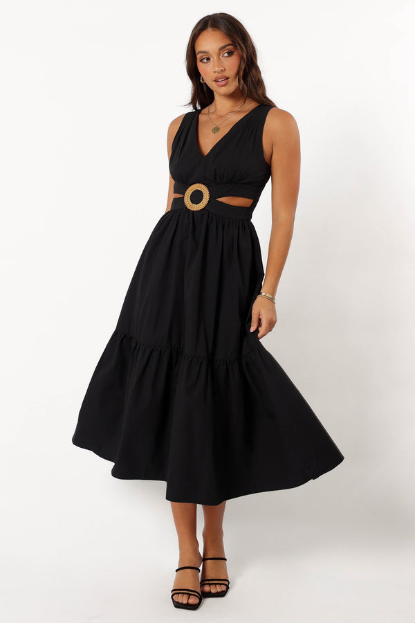 Petal and Pup USA DRESSES Carmella Midi Dress - Black